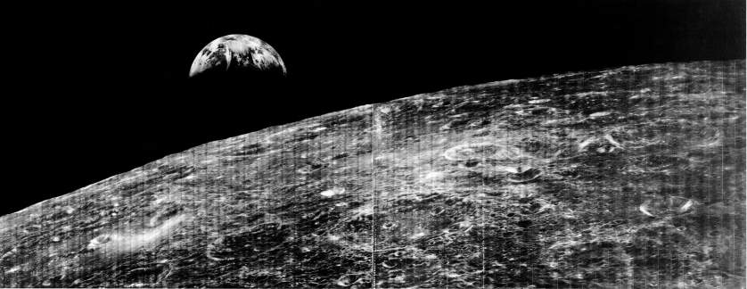 the first photo of the earth, from the moon.